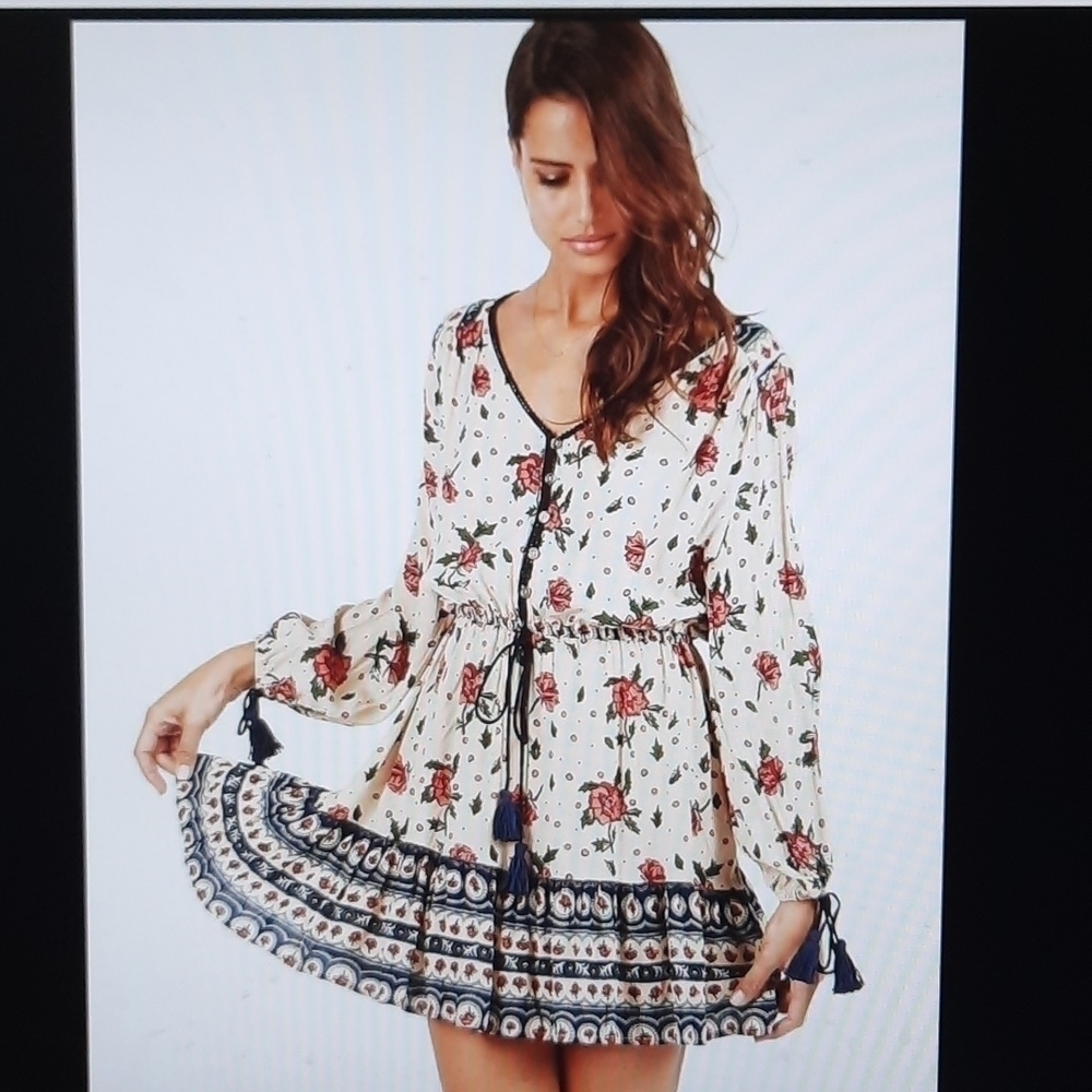 Cleobella Small Hannah mini long sleeve dress